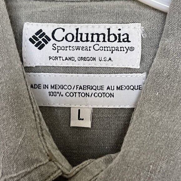 Vintage‎ Columbia Shirt Size Large L Hunting Elbow Pads Button Down - Picture 8 of 9